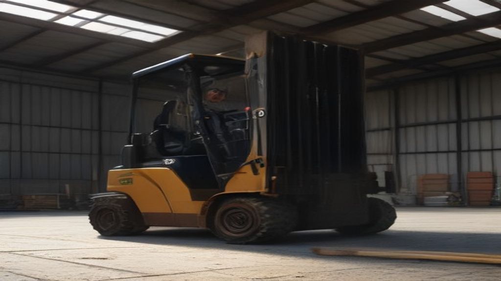 Forklift modern sedang dioperasikan di gudang, menawarkan layanan sewa forklift terbaik di Provinsi Lampung.