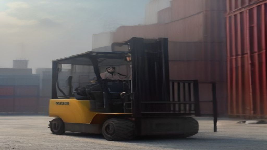 Gambar forklift rental di Tanjung Karang, layanan cepat dan aman untuk proyek konstruksi Anda.
